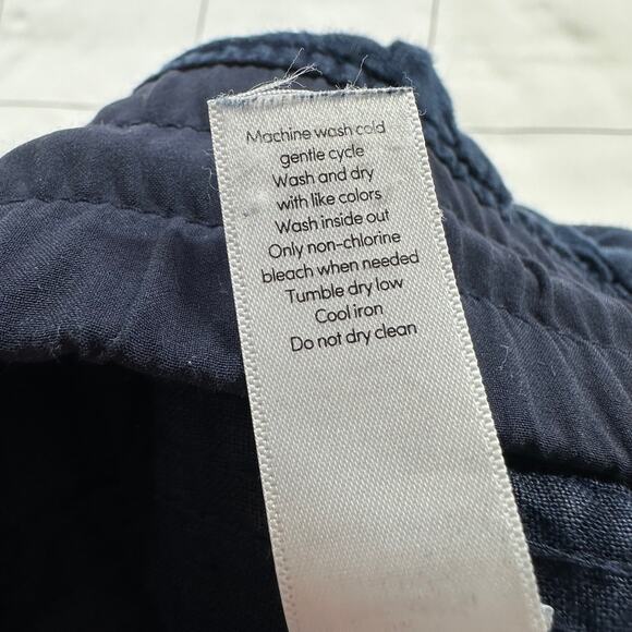 Athleta Pants Womens 6 Navy Blue Cabo Linen Jogger Drawstring Breathable Casual - Picture 6 of 12